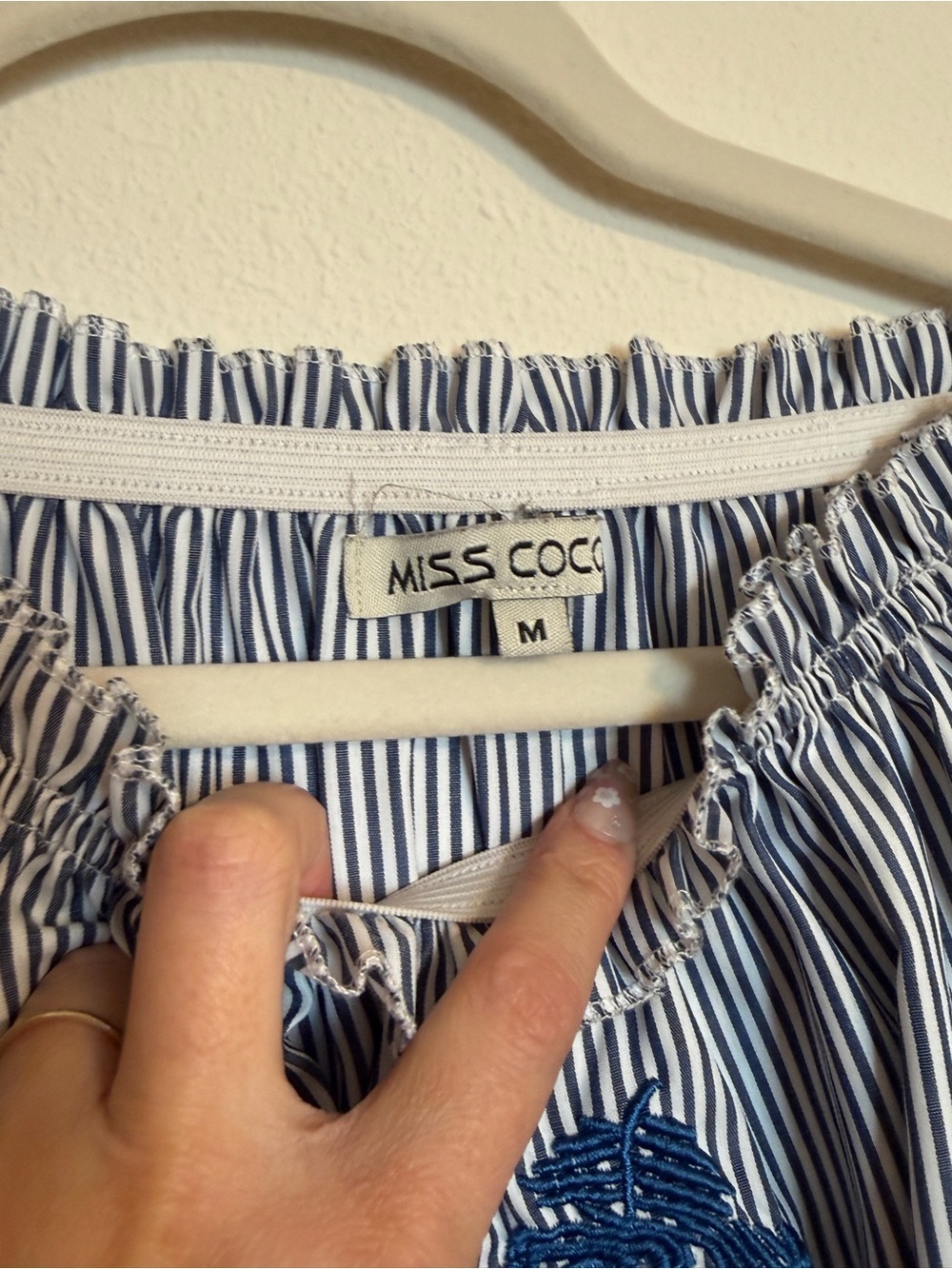 Miss Coco Off-the-Shoulder Embroidered Top - Picture 3 of 3
